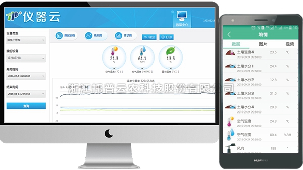 土壤温度记录仪管理云平台界面图